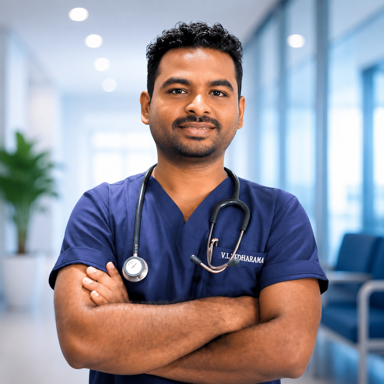 Portrait of Dr Veparala Isaiah Sudharma, Anaesthesiology specialist at Wellness Hospitals